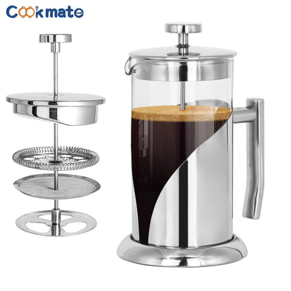 Stainless Steel Glass French Press 600ML